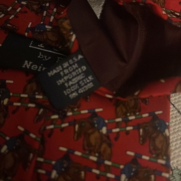 Polo Ralph Lauren For Neiman-Marcus Vintage Silk Necktie Tie Horses Equestrian - Picture 7 of 8